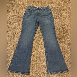 Madewell The Perfect Vintage Flare Jeans in Size 28P Blue Medium Wash Pants
